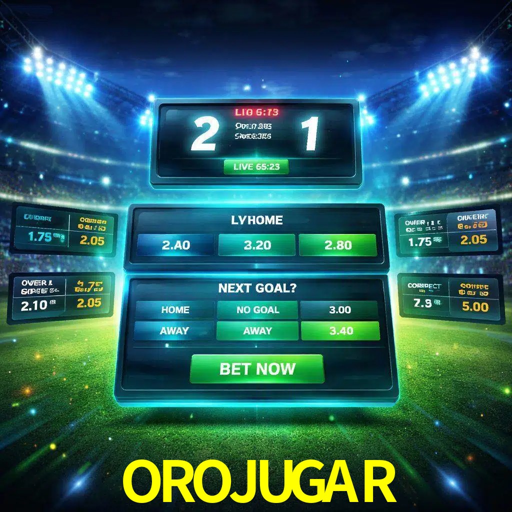 Vista de apuestas en vivo OROJUGAR durante un partido en curso
