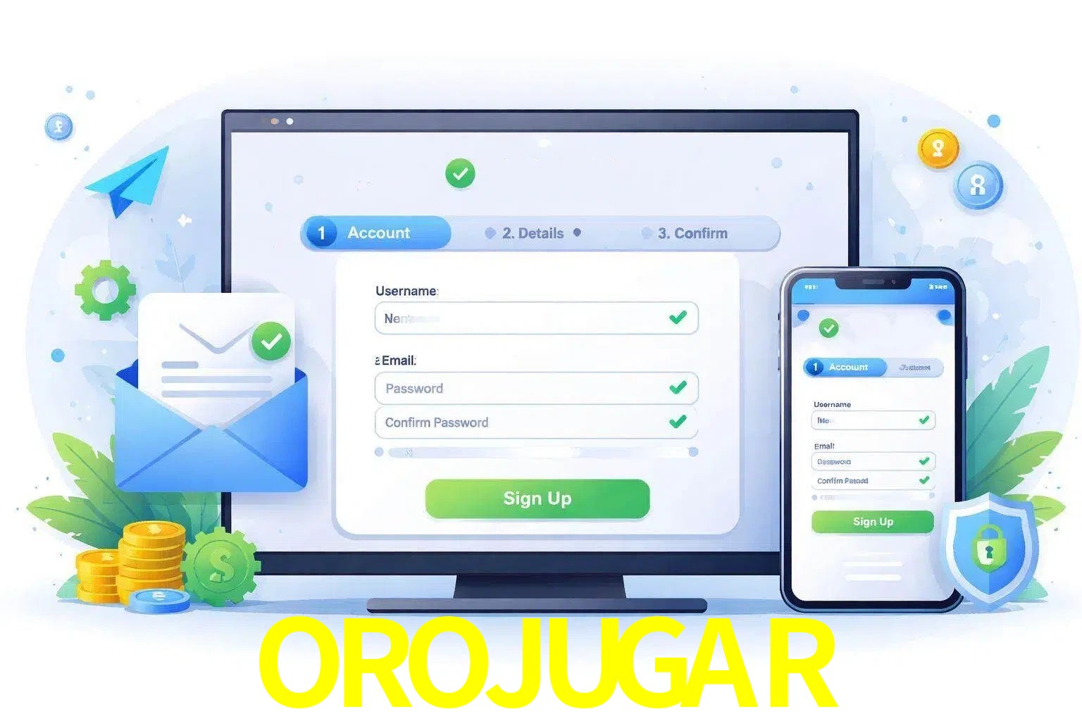 Registro de nuevo usuario y configuración de cuenta OROJUGAR