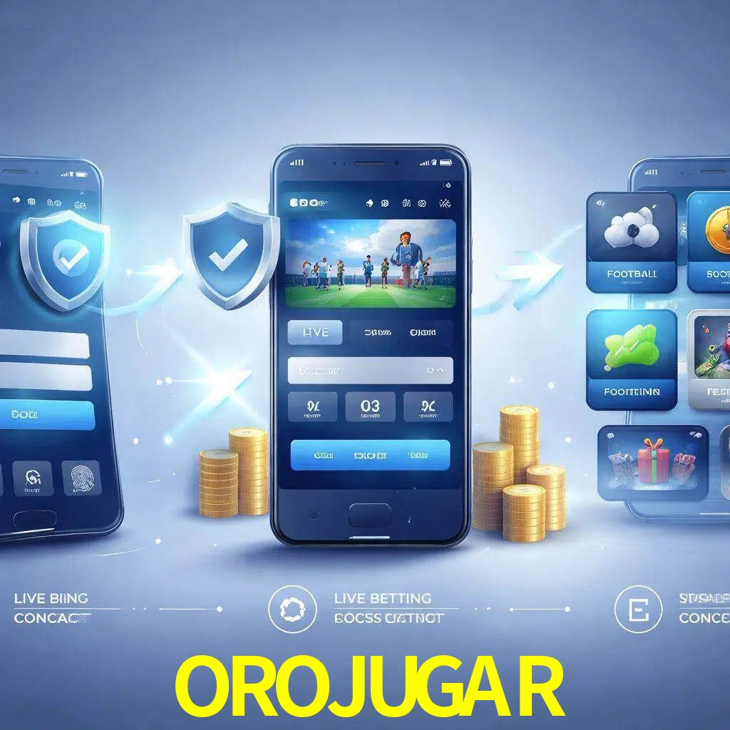 Pasos de acceso a la app OROJUGAR en pantalla de teléfono móvil